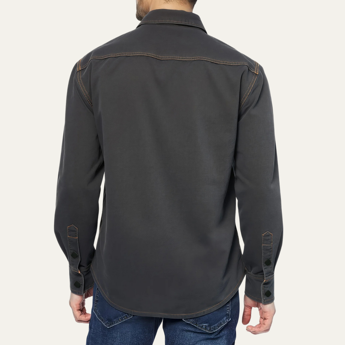 Axel | Men's Denim Shirt Black Long Sleeve Button Up