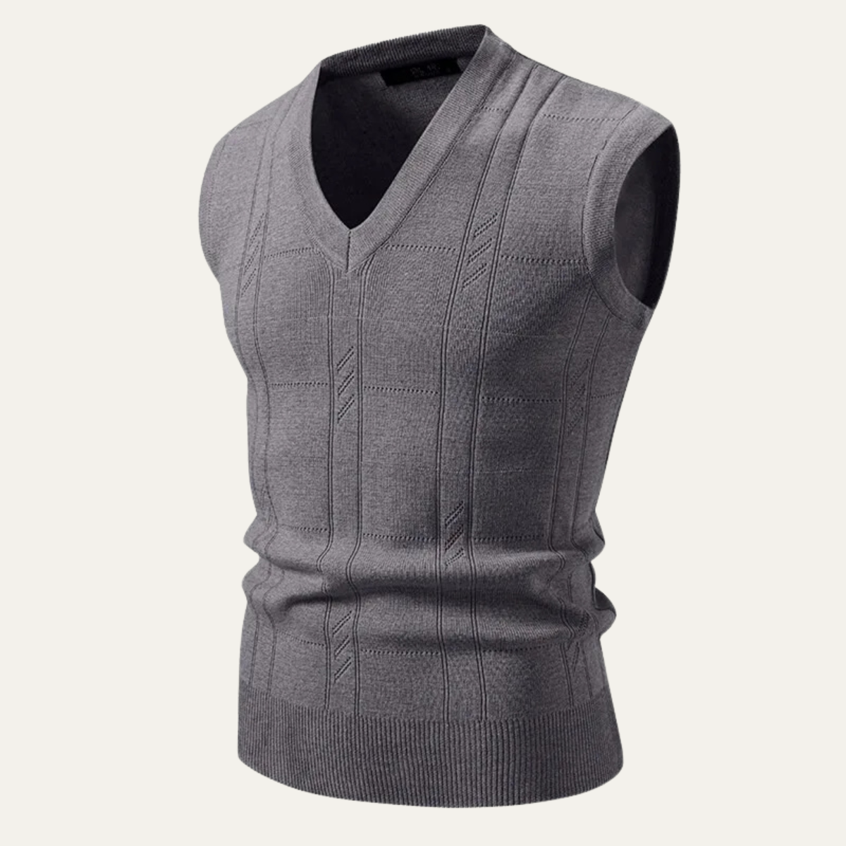 Axel | Men's Cable Knit V Neck Sweater Vest Navy