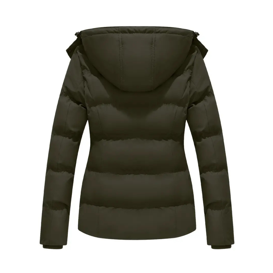 Nola | Women's Puffer Jacket Navy Hooded Winter Coat