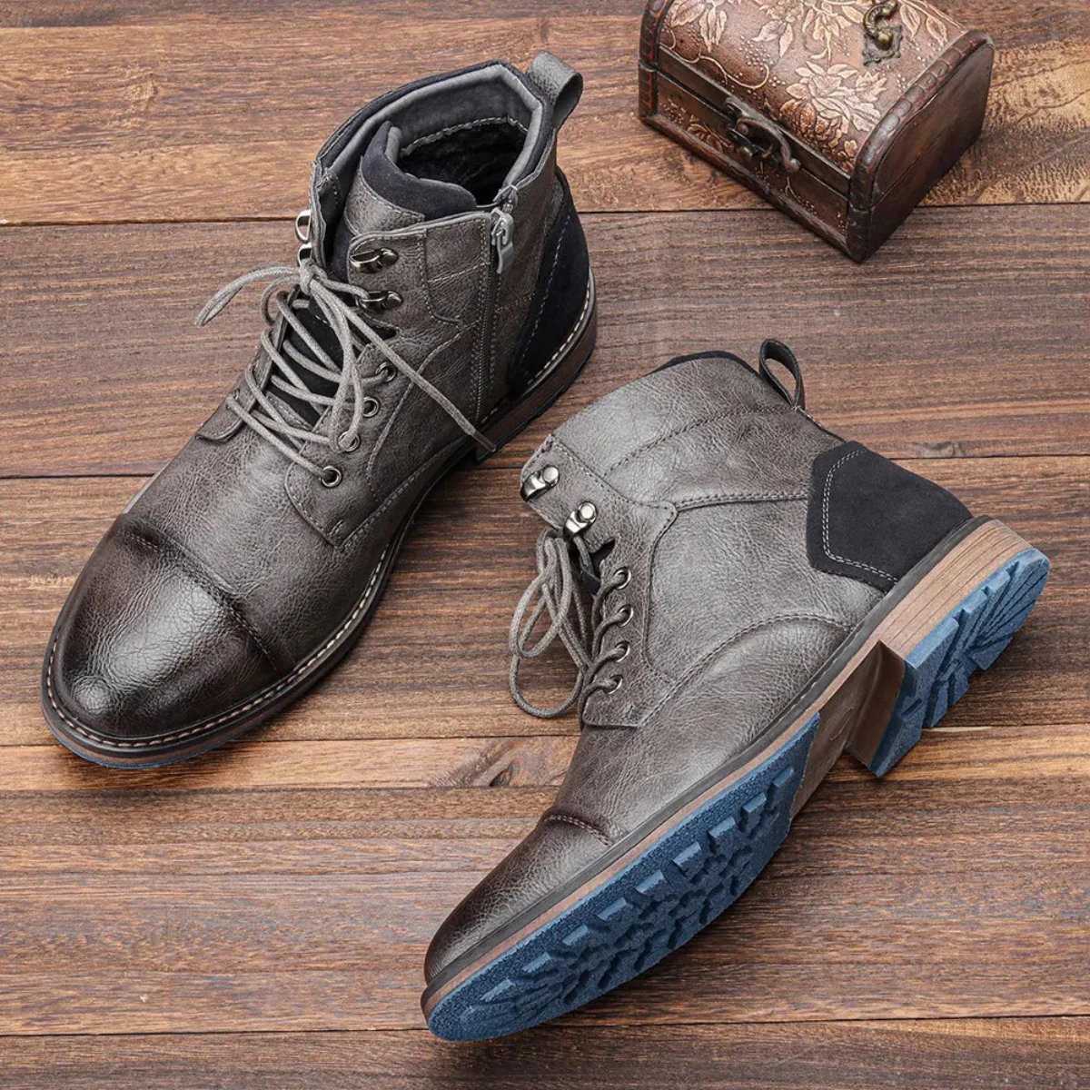 Voss | Men's Leather Work Boots Brown Lace Up