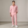 Dama Washington Axel linen two-piece set Light Pink - full outfit model view