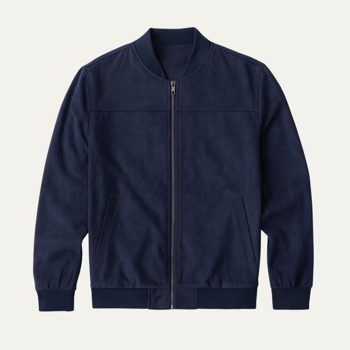 Marco | Men's Casual Suede Bomber Jacket Beige