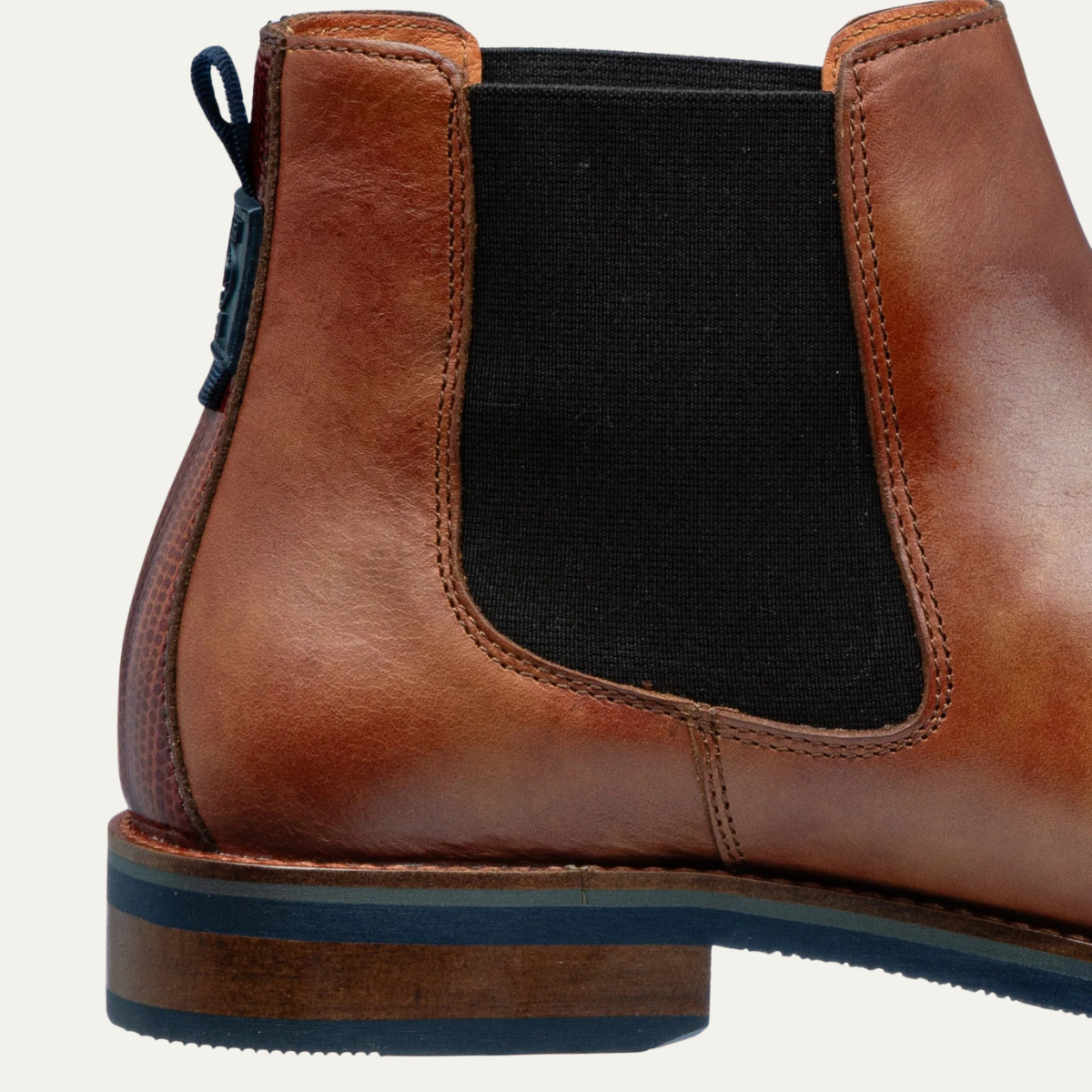 Kai | Men's Leather Chelsea Boot Cognac Black Sole