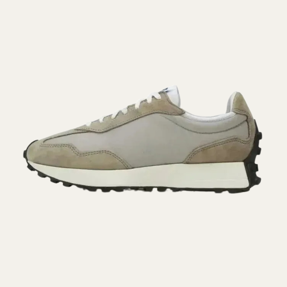Asher | Men's Retro Running Trainer Cream Canvas