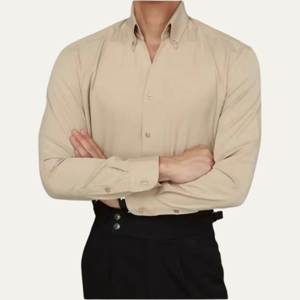 Sage | Men's Dress Shirt White Long Sleeve Button Up