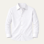 Dama Washington Sage men's dress shirt white long sleeve button up - front view