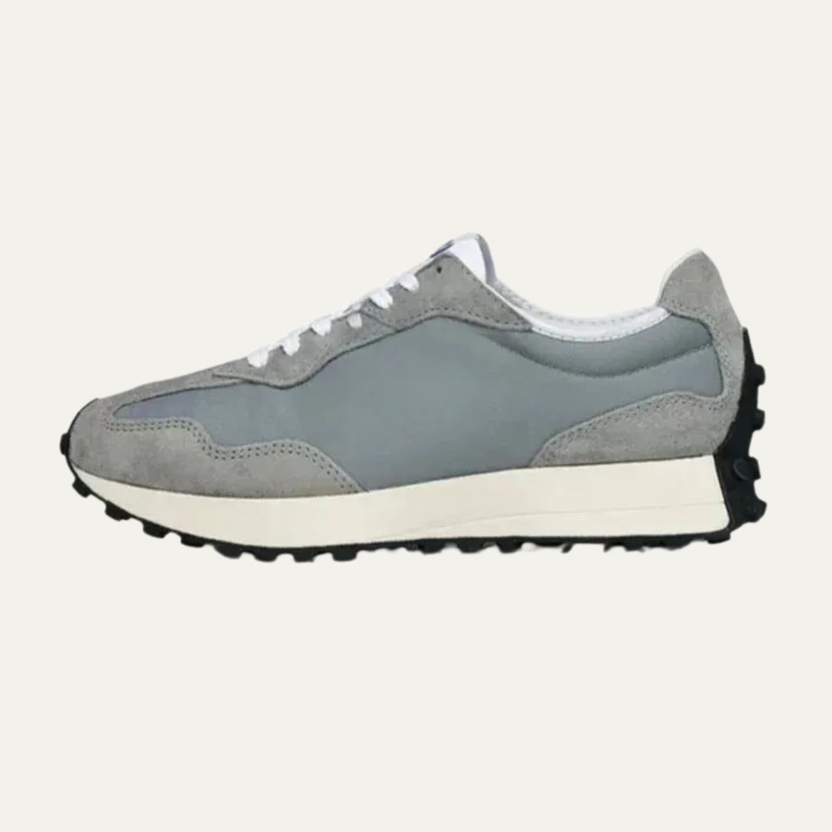 Asher | Men's Retro Running Trainer Cream Canvas