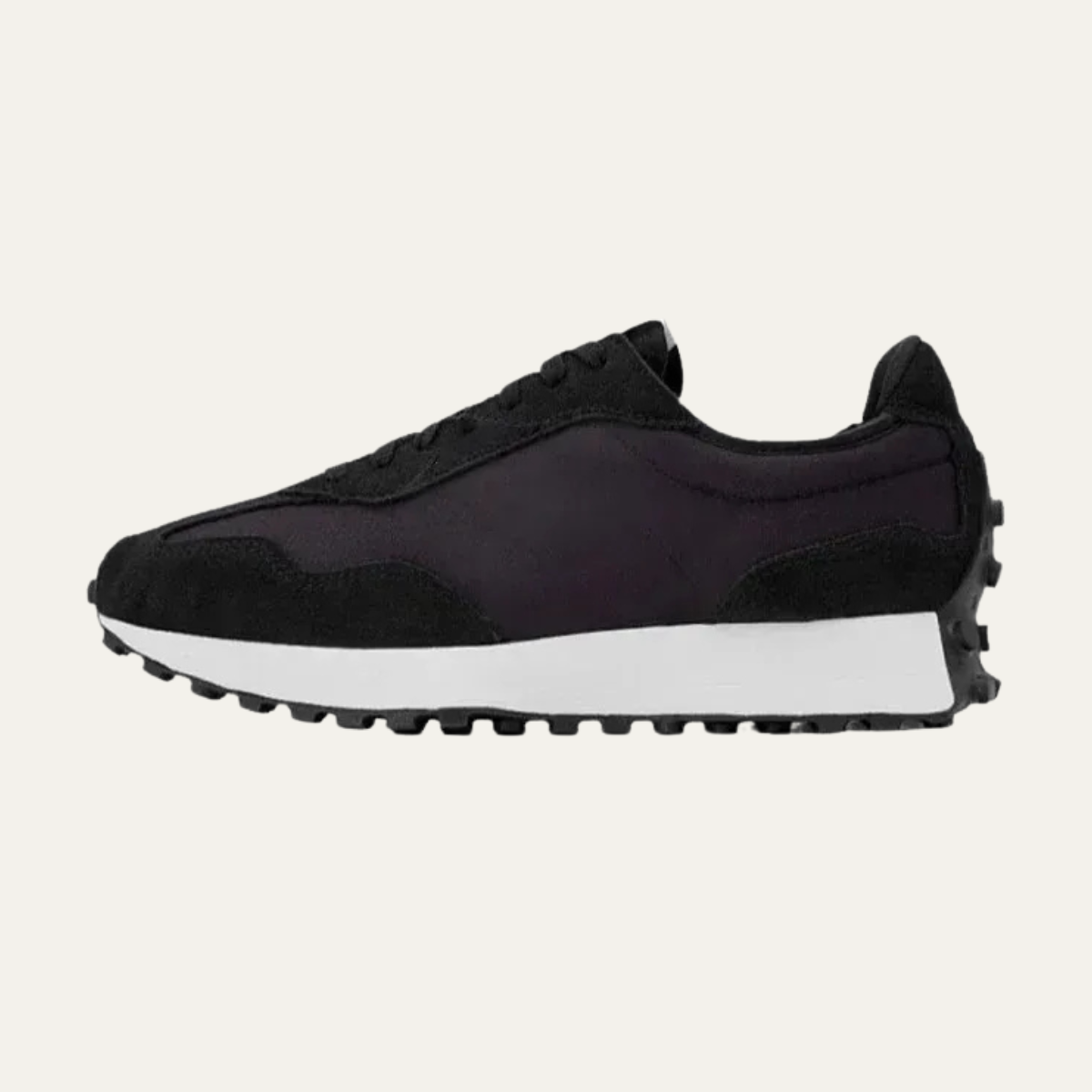 Asher | Men's Retro Running Trainer Cream Canvas