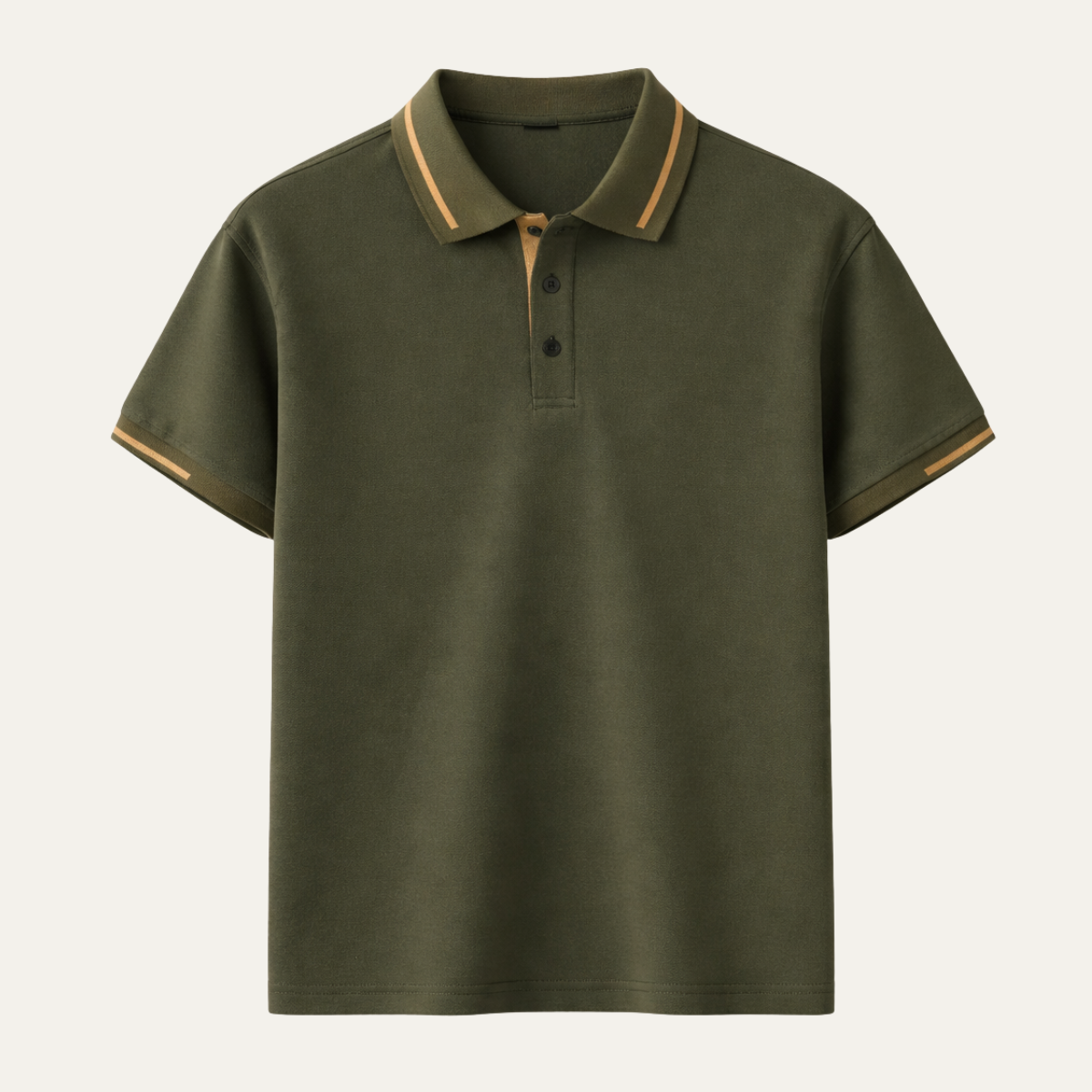 Axel | Men's Polo Shirt Army Green Contrast Trim