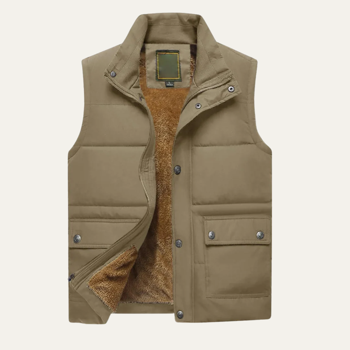 Ash | Men's Black Puffer Vest Sherpa Lined With Pockets