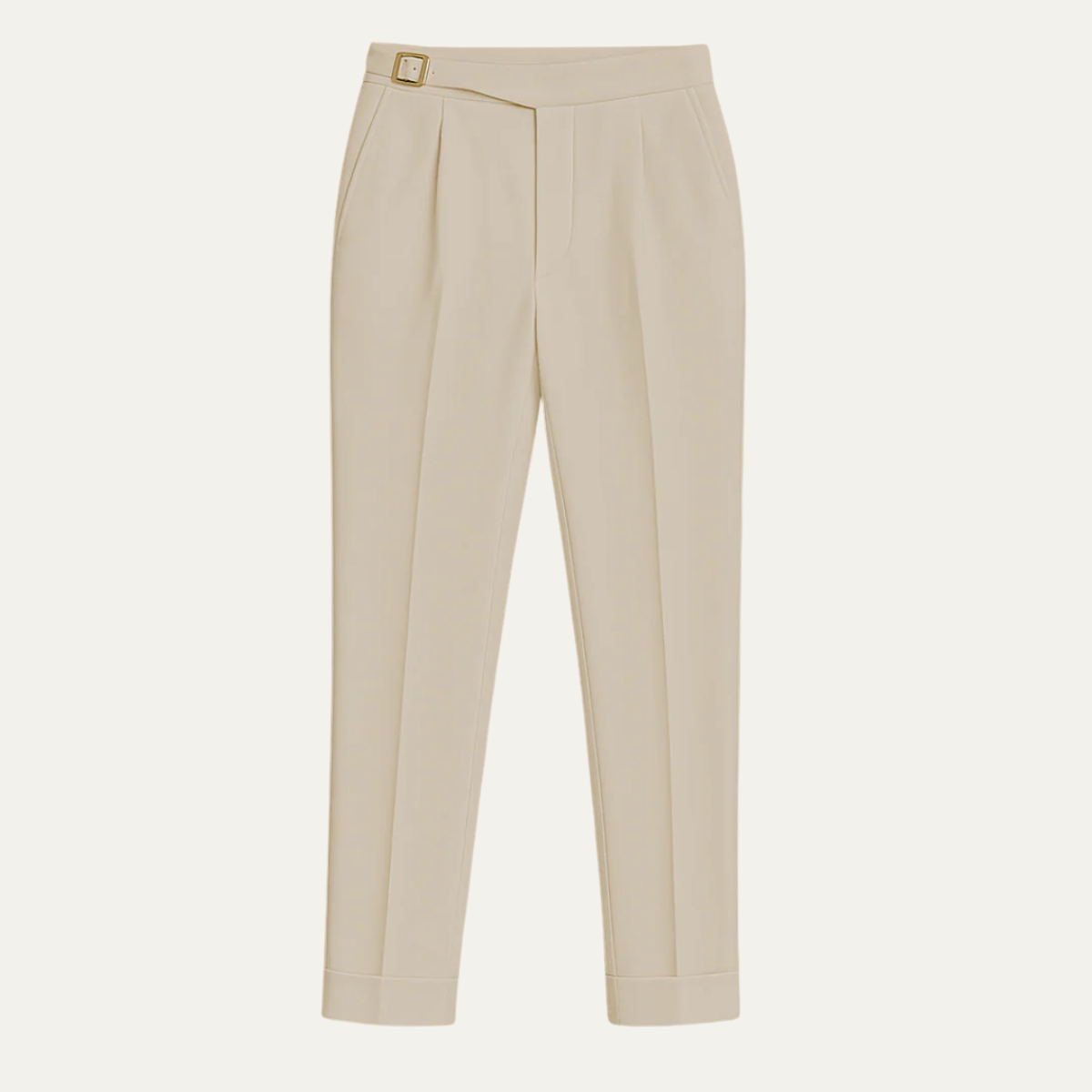Blake | Men's Tailored Pleated Pants Beige High Waisted