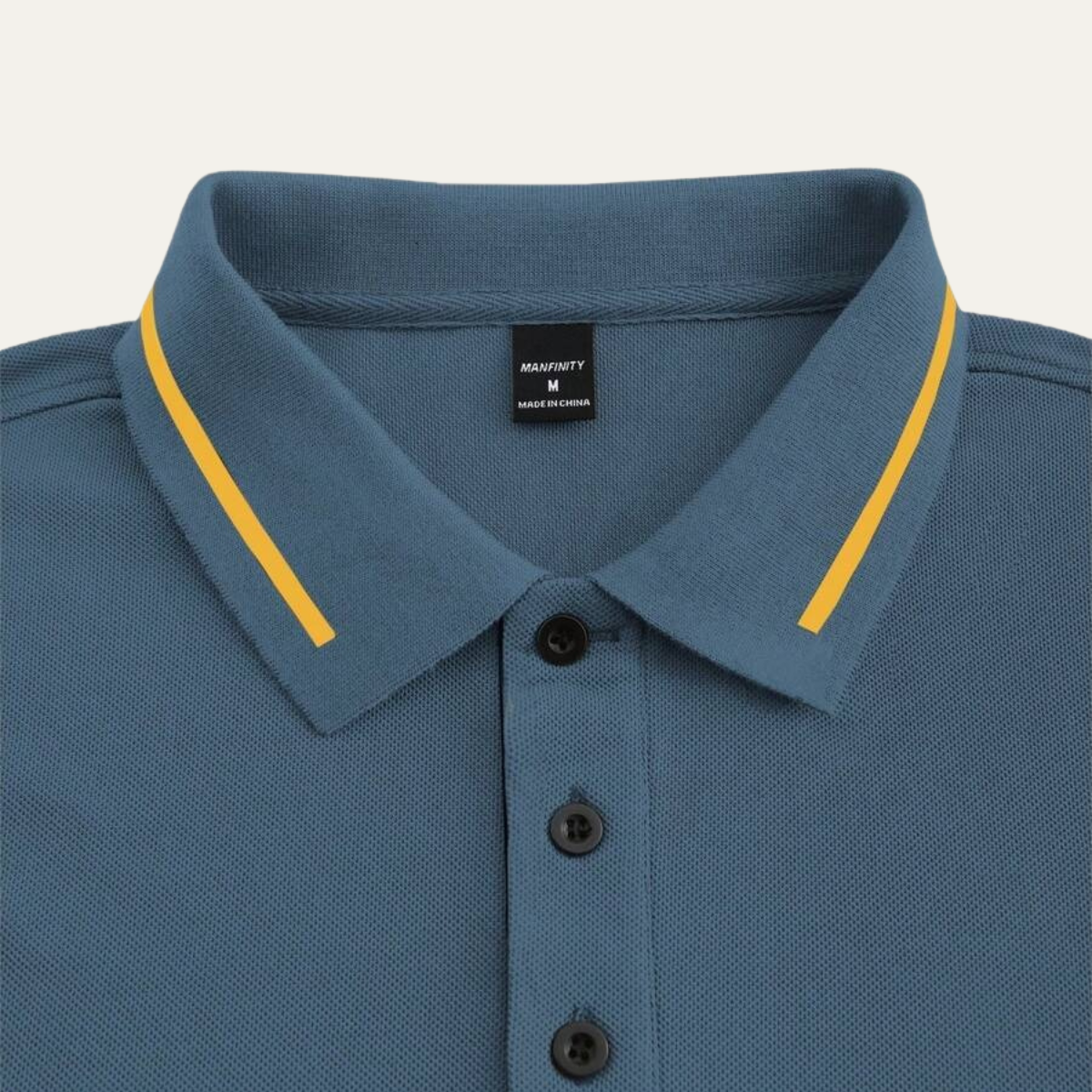 Axel | Men's Polo Shirt Light Blue Gold Trim