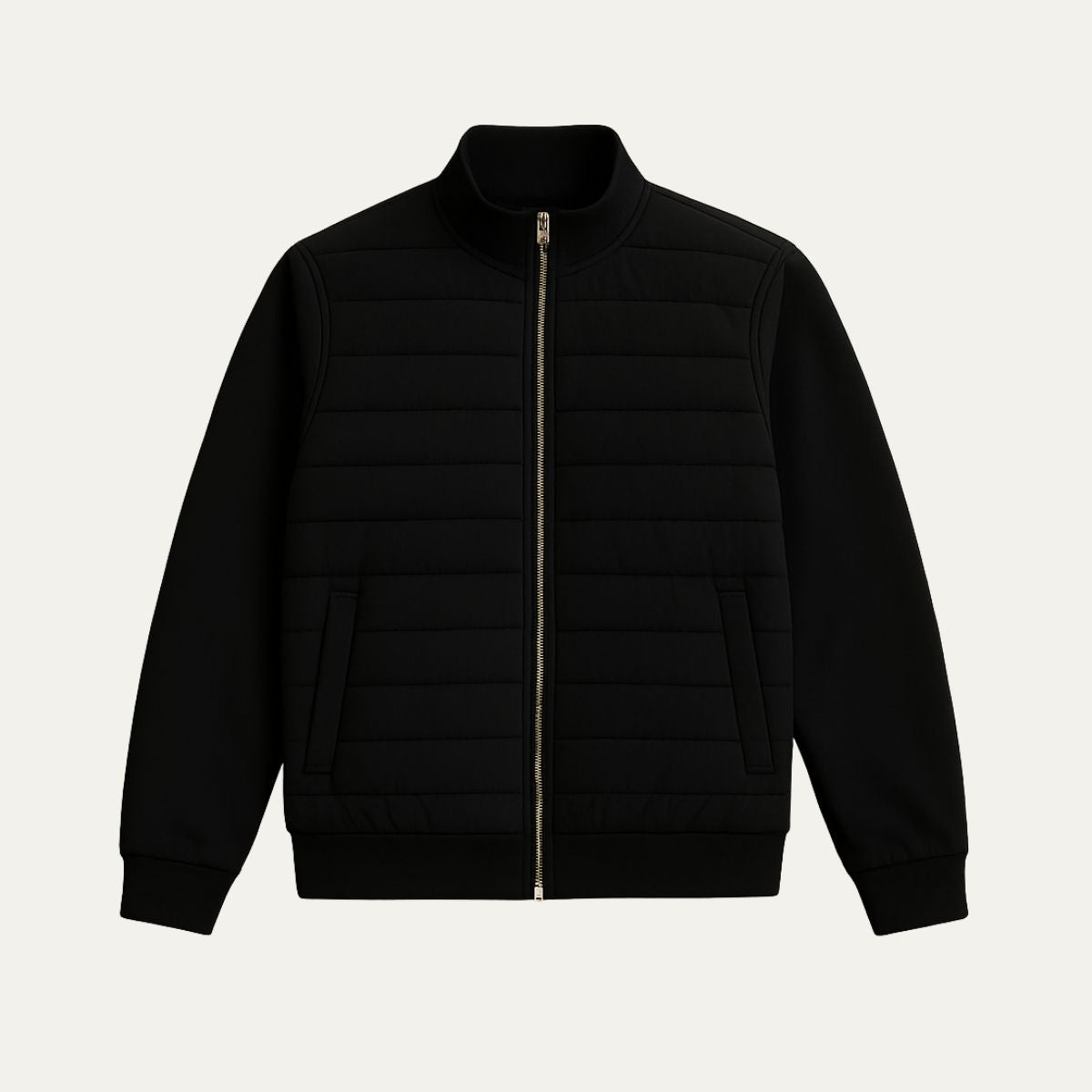 Bram | Men's Quilted Puffer Jacket Navy Blue Zip Up