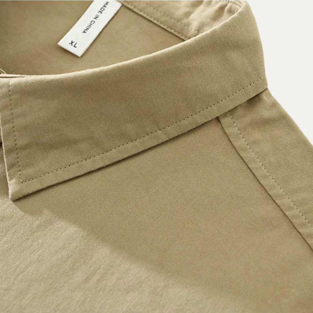 Dama Washington Jude men's casual button up shirt khaki long sleeve - view 7