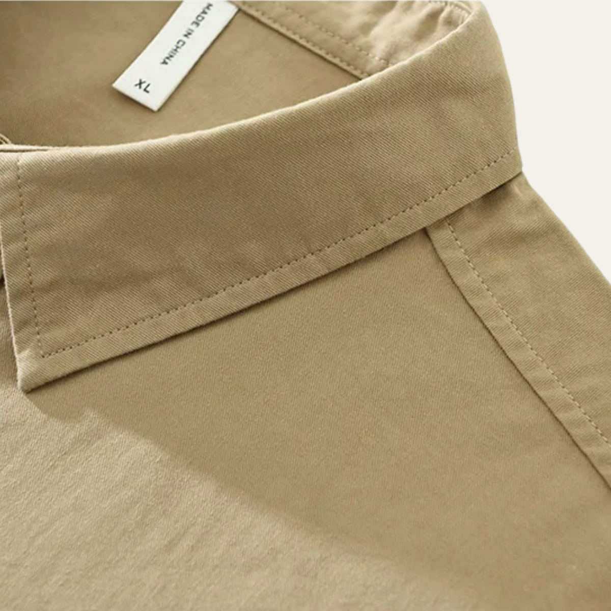 Jude | Men's Casual Button Up Shirt Khaki Long Sleeve