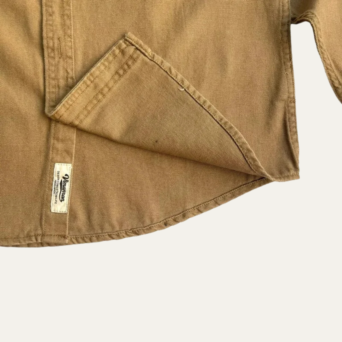 Axel | Men's Denim Shirt Khaki Button Up Long Sleeve