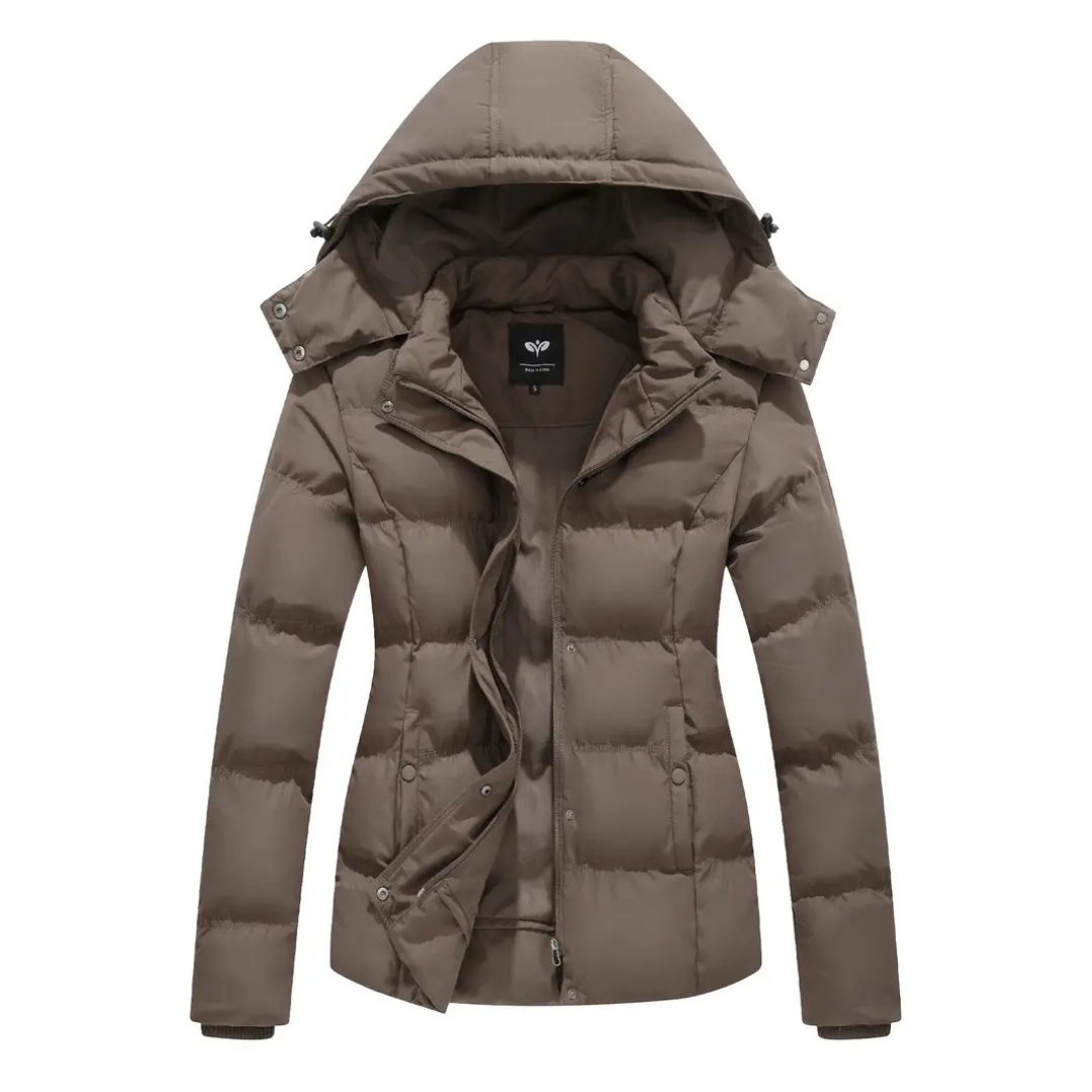 Nola | Women's Puffer Jacket Navy Hooded Winter Coat