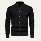 Dama Washington Voss men's cashmere cardigan navy button front - view 3