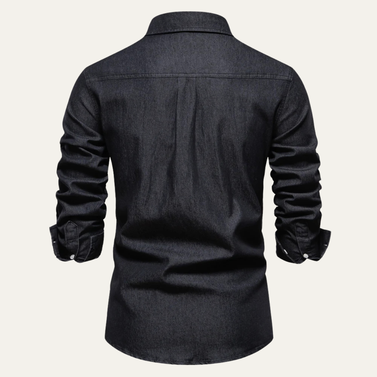 Axel | Men's Dark Wash Denim Shirt Double Pocket Long Sleeve