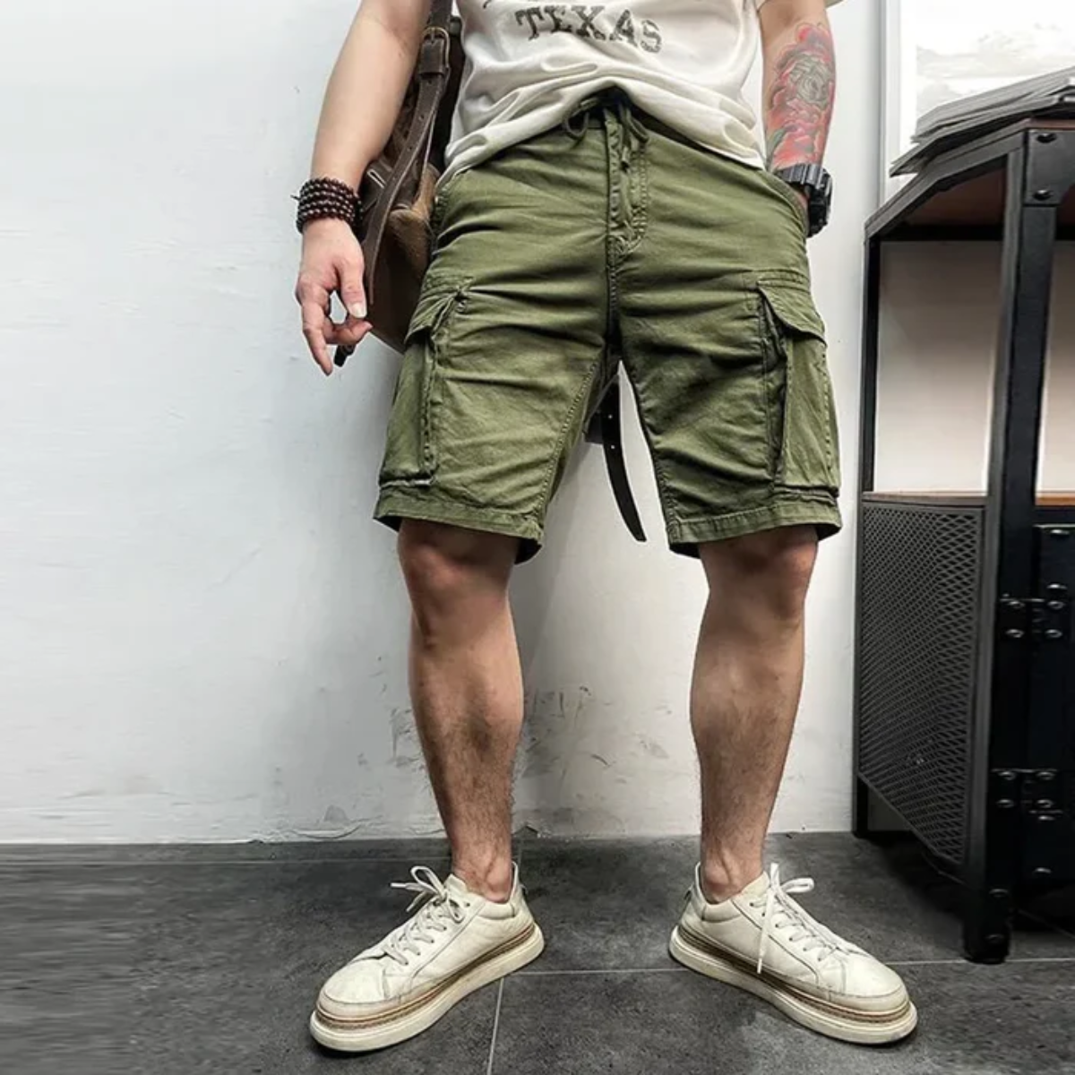 Callum | Men's Cargo Shorts Khaki Multiple Pockets