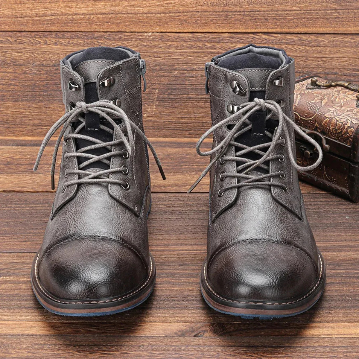 Voss | Men's Leather Work Boots Brown Lace Up