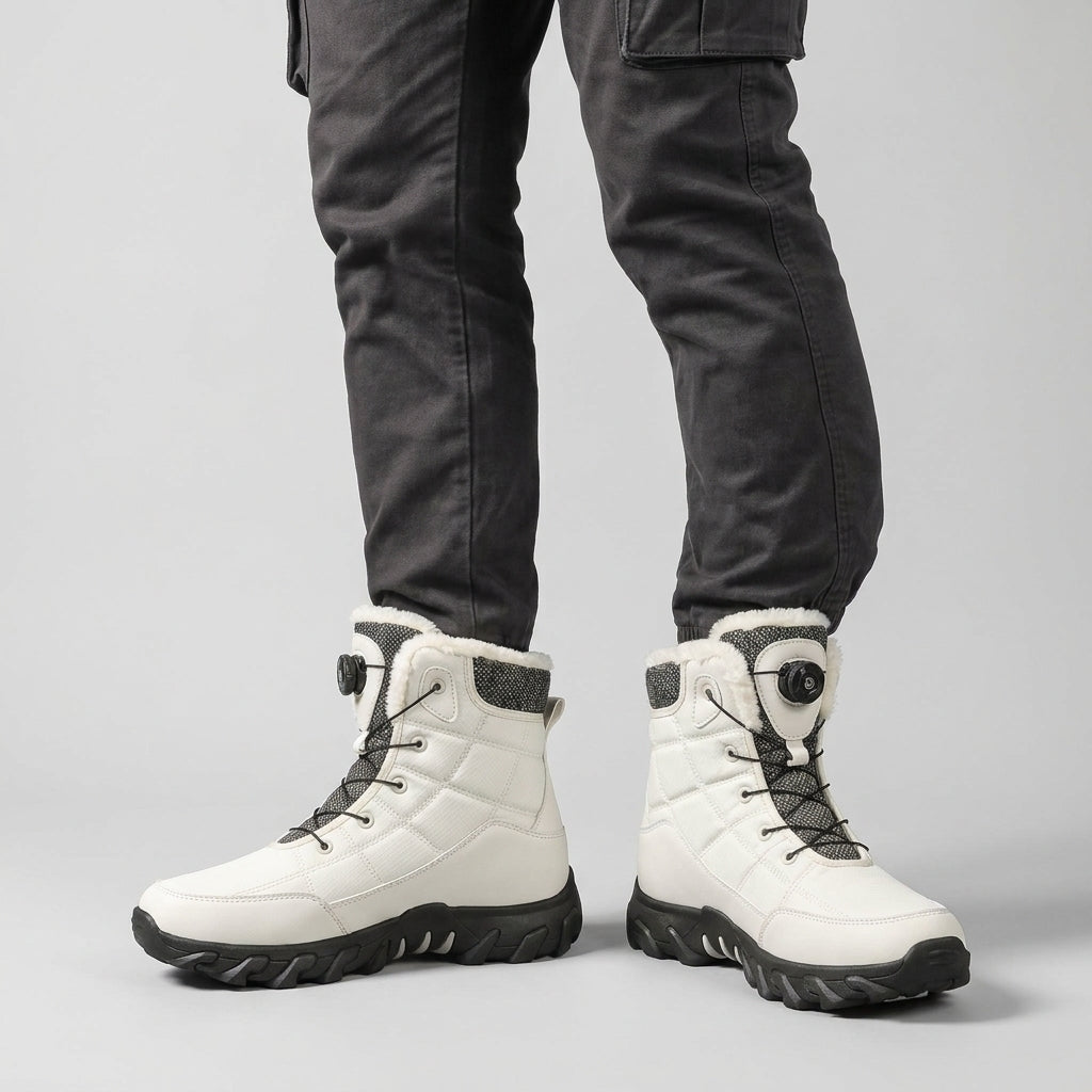 Dama Washington Lars sherpa lined winter snow boots White - on foot detail