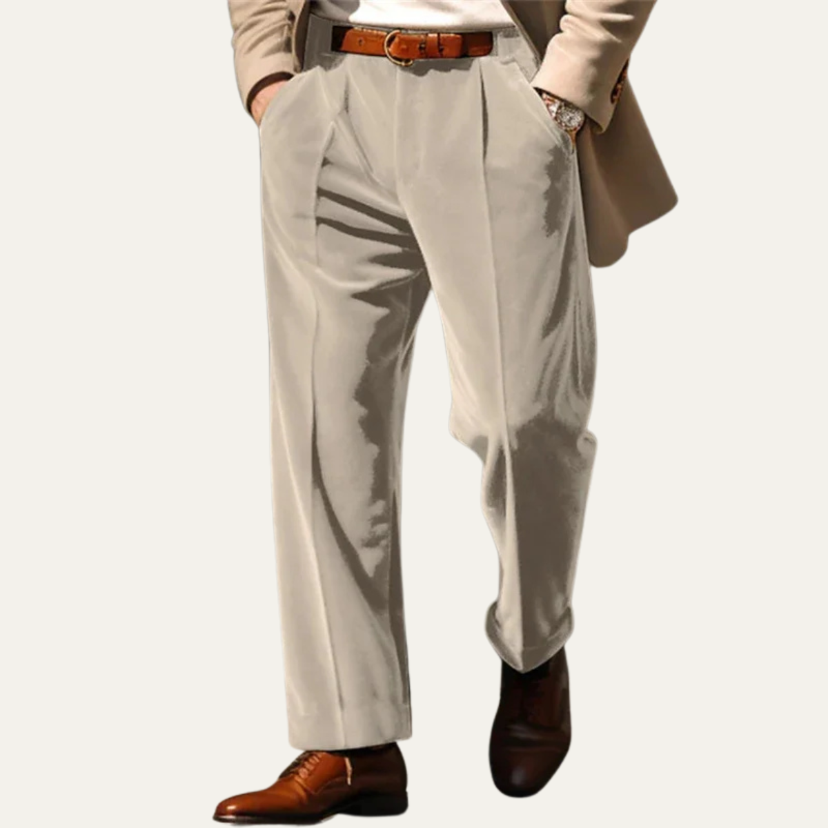 Jasper | Men's Pleated Dress Pants Burgundy