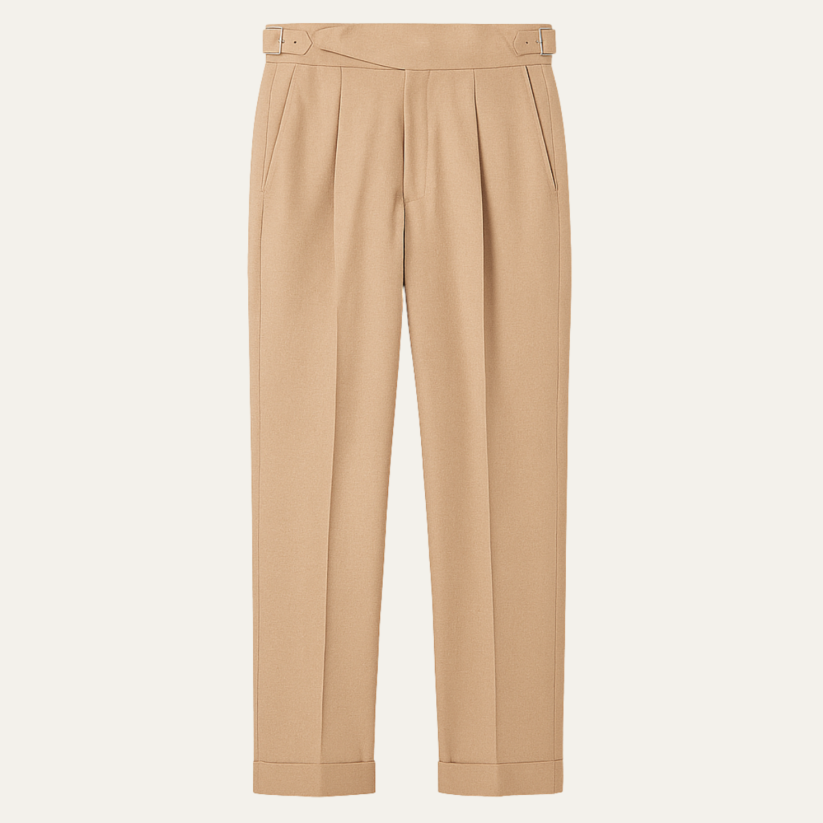 Callum | Men's Pleated Dress Pants Beige