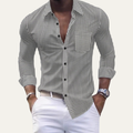Dama Washington Ash men's check button up shirt black white - front view