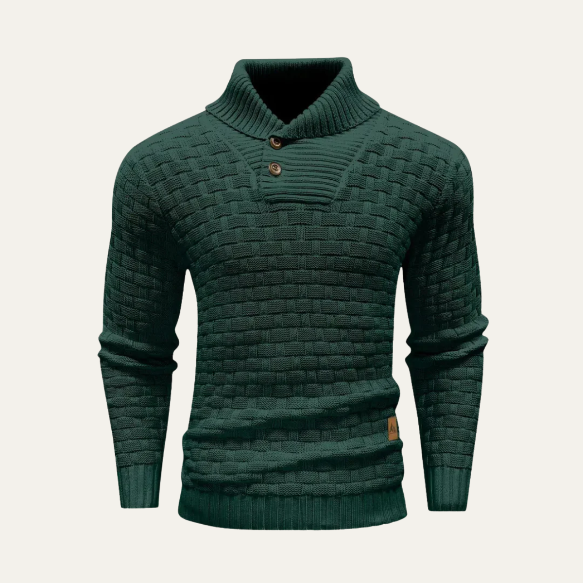 Axel | Men's Chunky Knit Sweater Navy Turtleneck Button