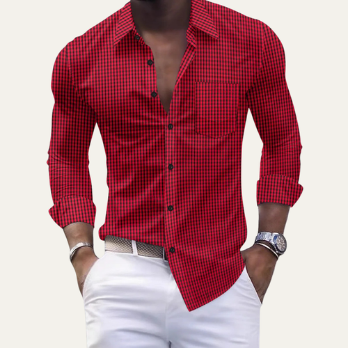 Dama Washington Ash men's check button up shirt black white - view 2