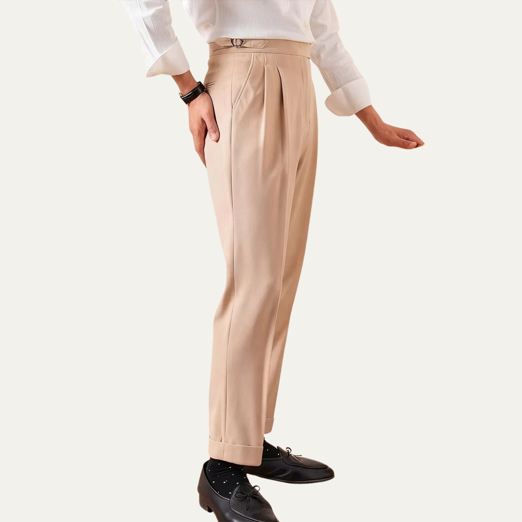 Dama Washington Hugo men's pleated dress pants brown - view 3