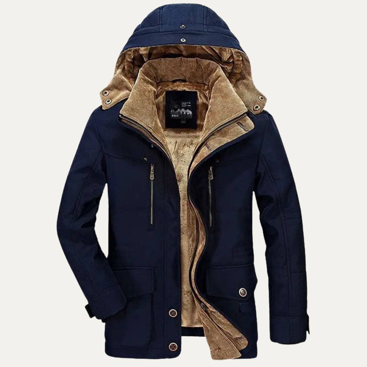 Ives | Men's Olive Utility Jacket Sherpa Lined Hooded