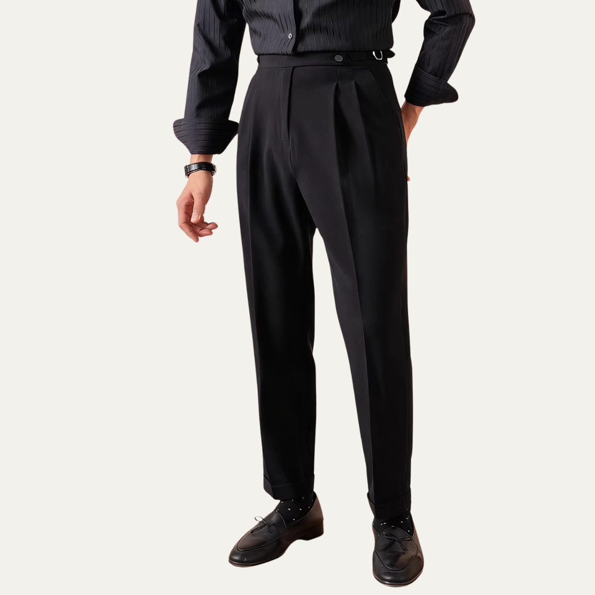 Hugo | Men's Pleated Dress Pants Brown