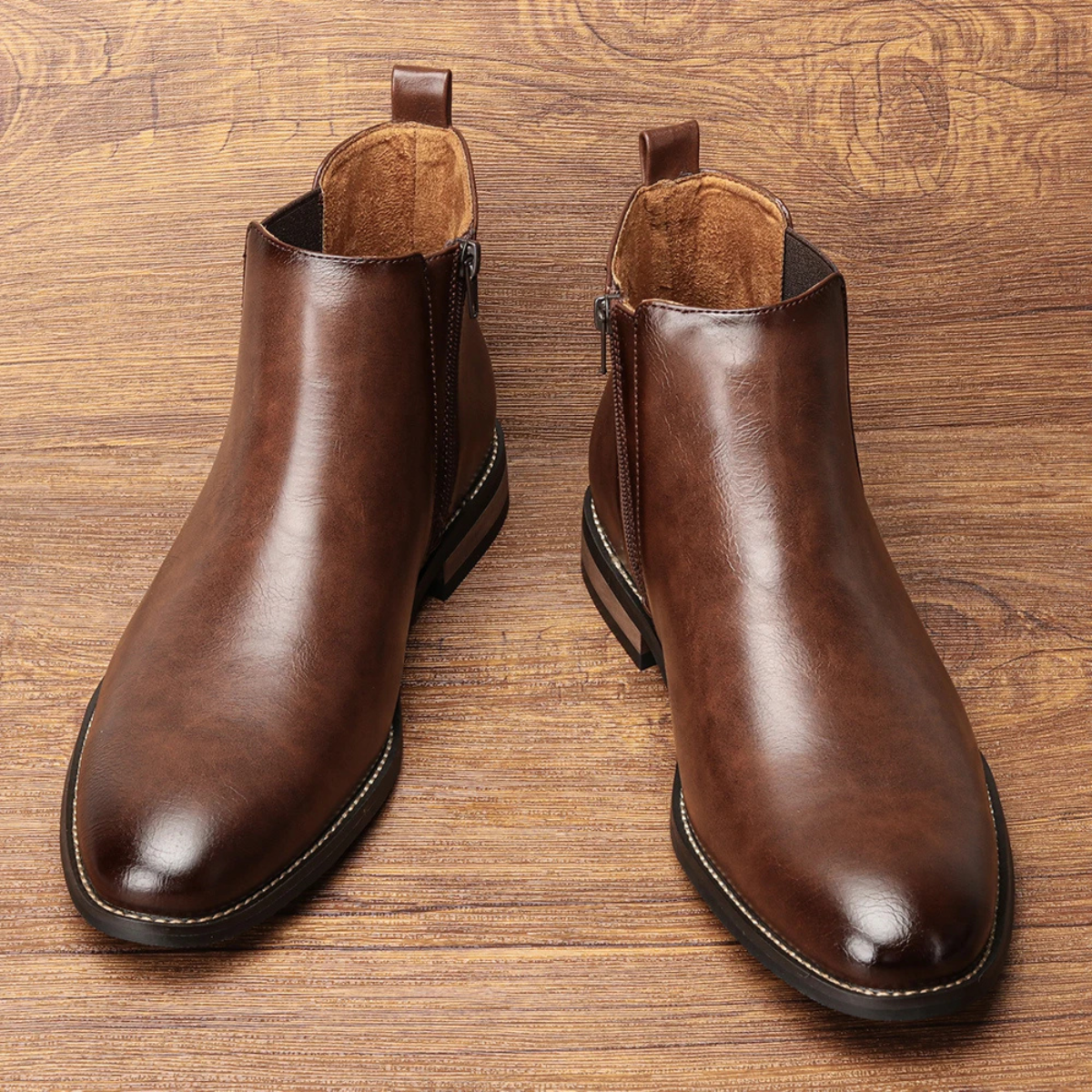 Mason | Men's Smart Casual Leather Chelsea Boots Brown
