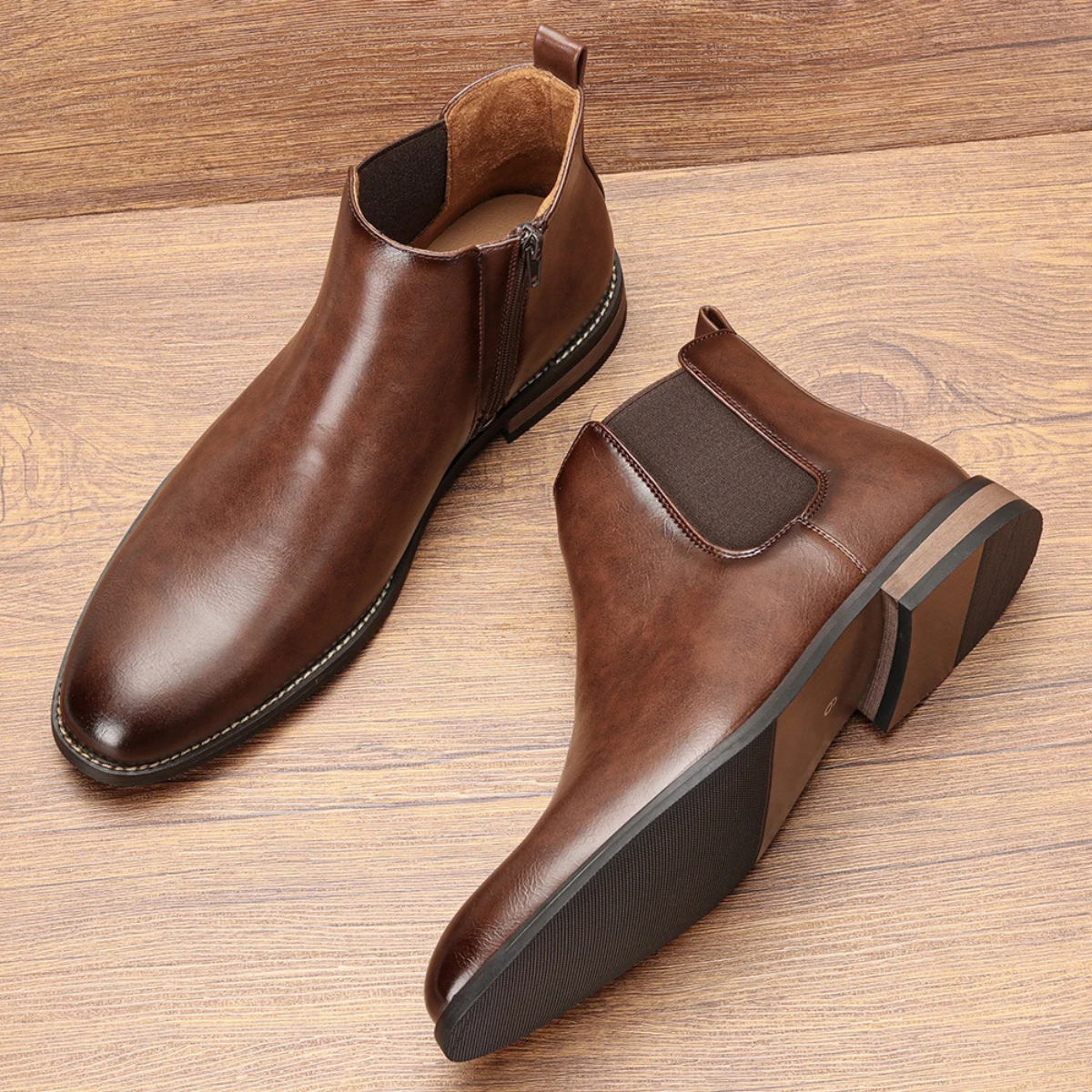 Mason | Men's Smart Casual Leather Chelsea Boots Brown
