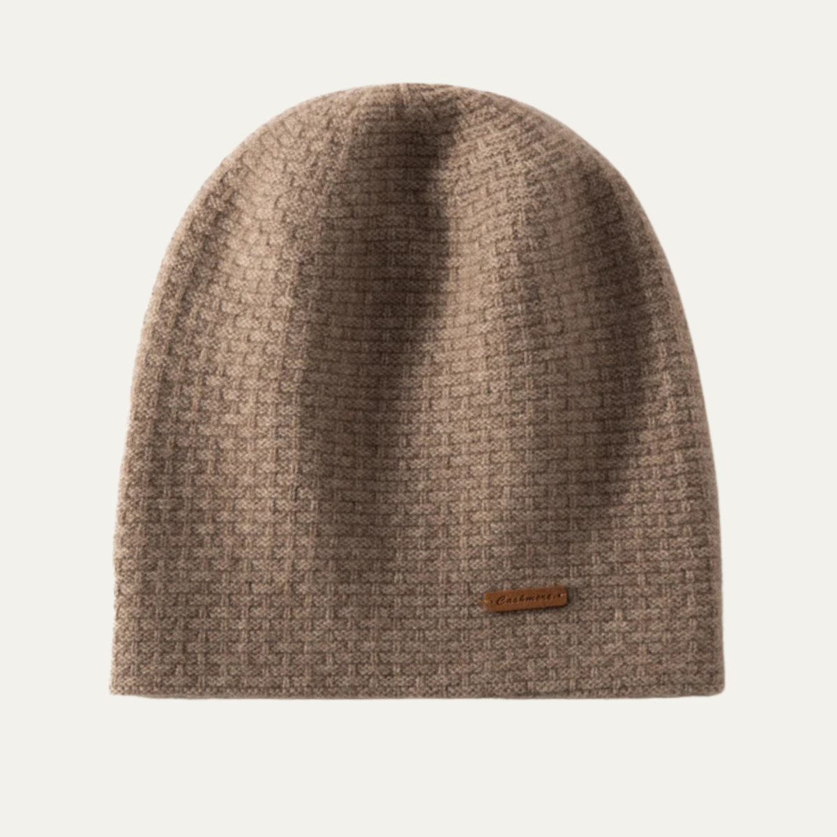 Luisa | Men's Ribbed Knit Beanie Cream Cashmere Warm