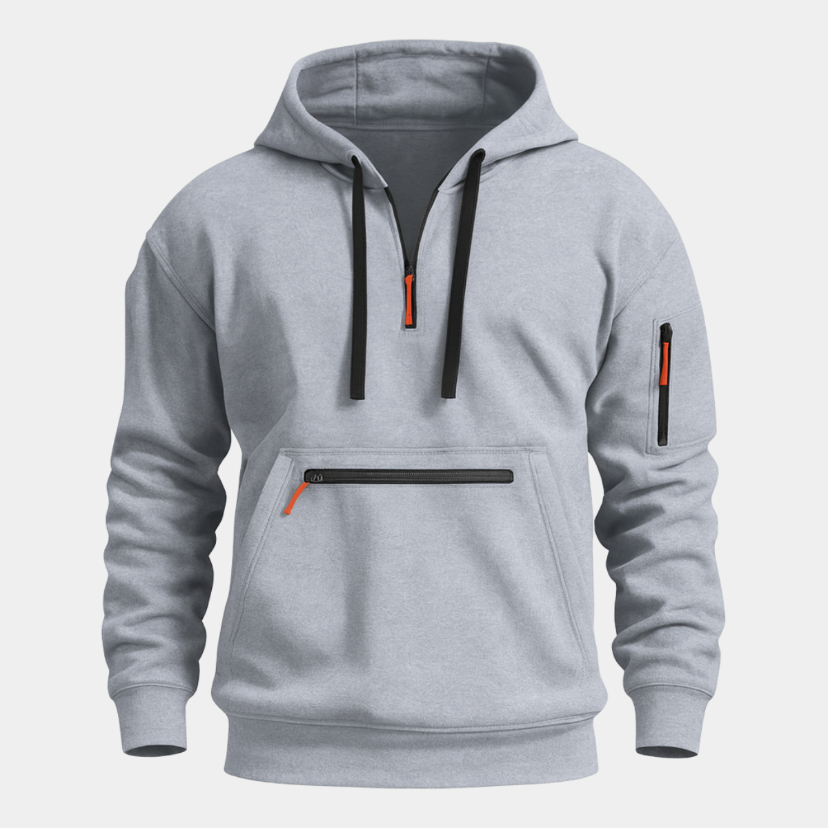 Beau | Men's Zip Up Hoodie Black Neon Details