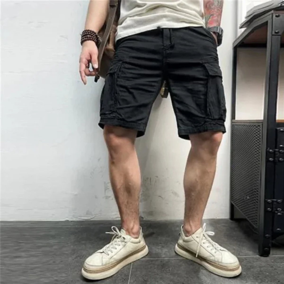 Callum | Men's Cargo Shorts Khaki Multiple Pockets