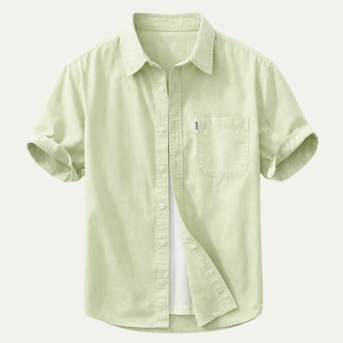 Sage | Men's Short Sleeve Button Up Shirt Light Green