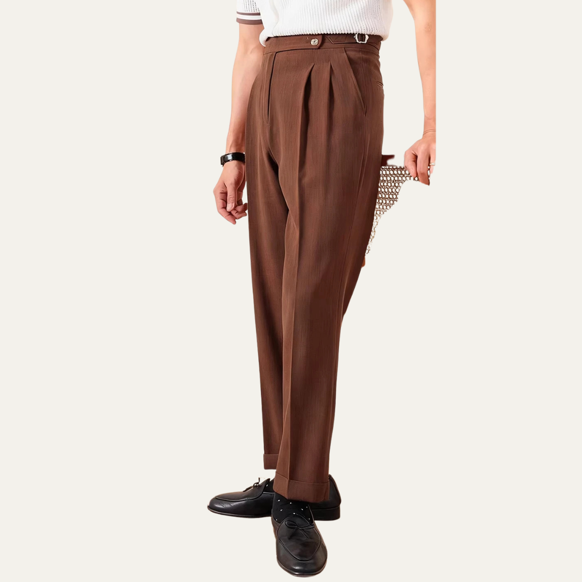 Hugo | Men's Pleated Dress Pants Brown