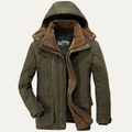 Dama Washington Ives men's olive utility jacket sherpa lined hooded - front view