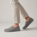 Dama Washington Ines men's canvas slip on loafer gray comfort shoes - on foot detail