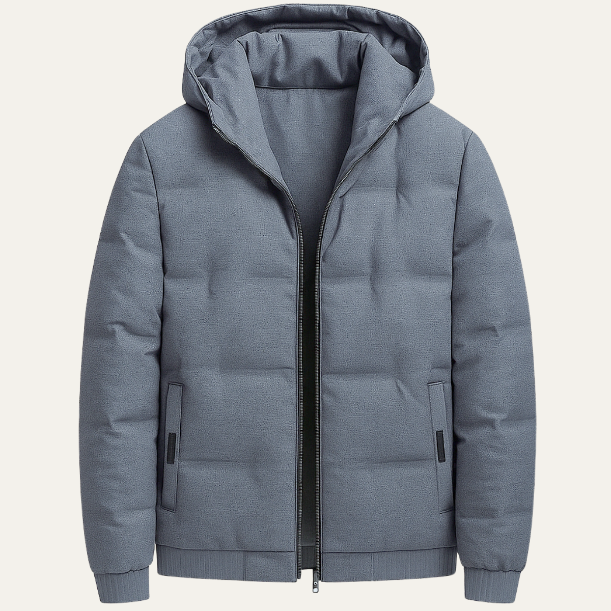 Bram | Men's Puffer Jacket Gray Hooded Insulated Winter