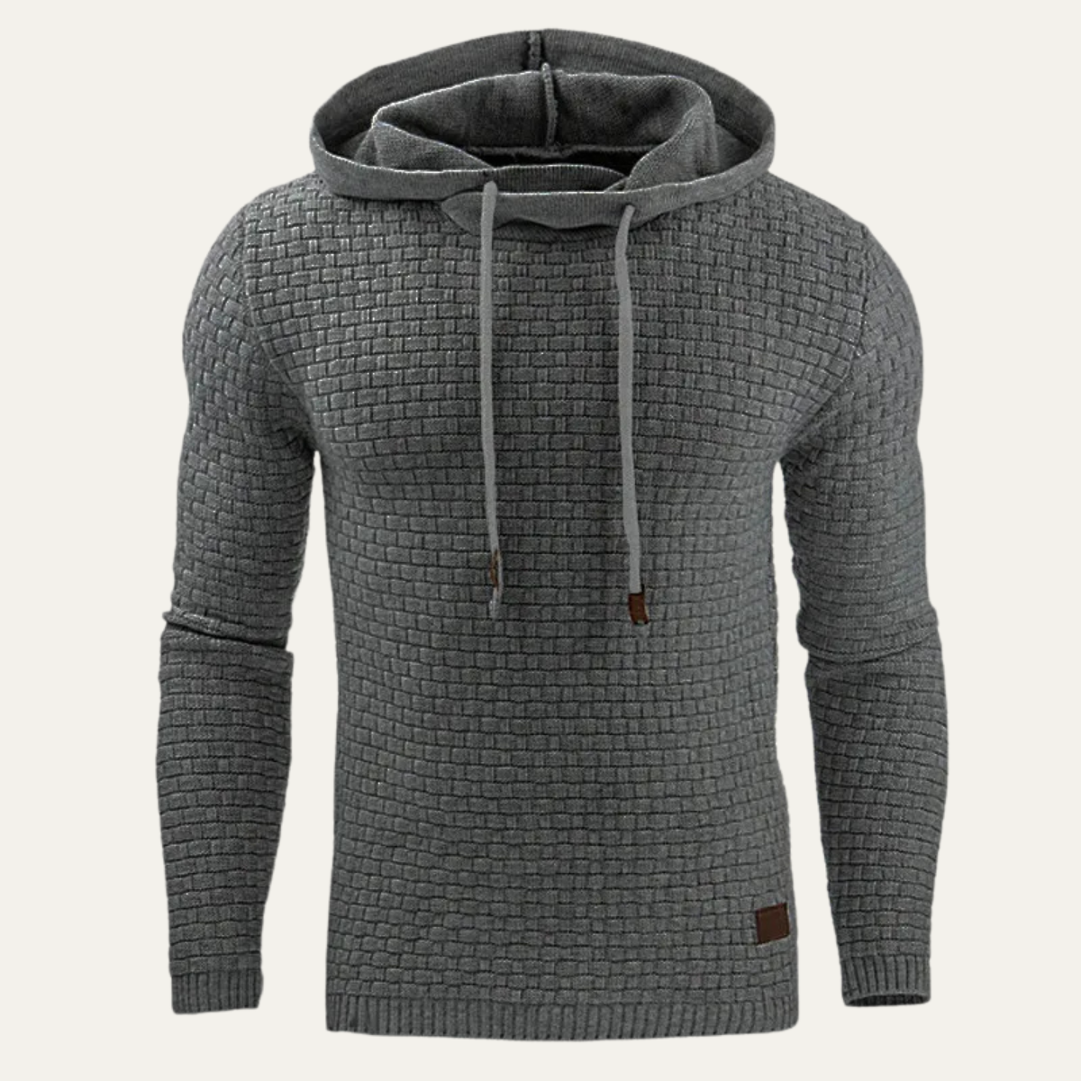 Callum | Men's Cable Knit Hoodie Sweater Charcoal Gray