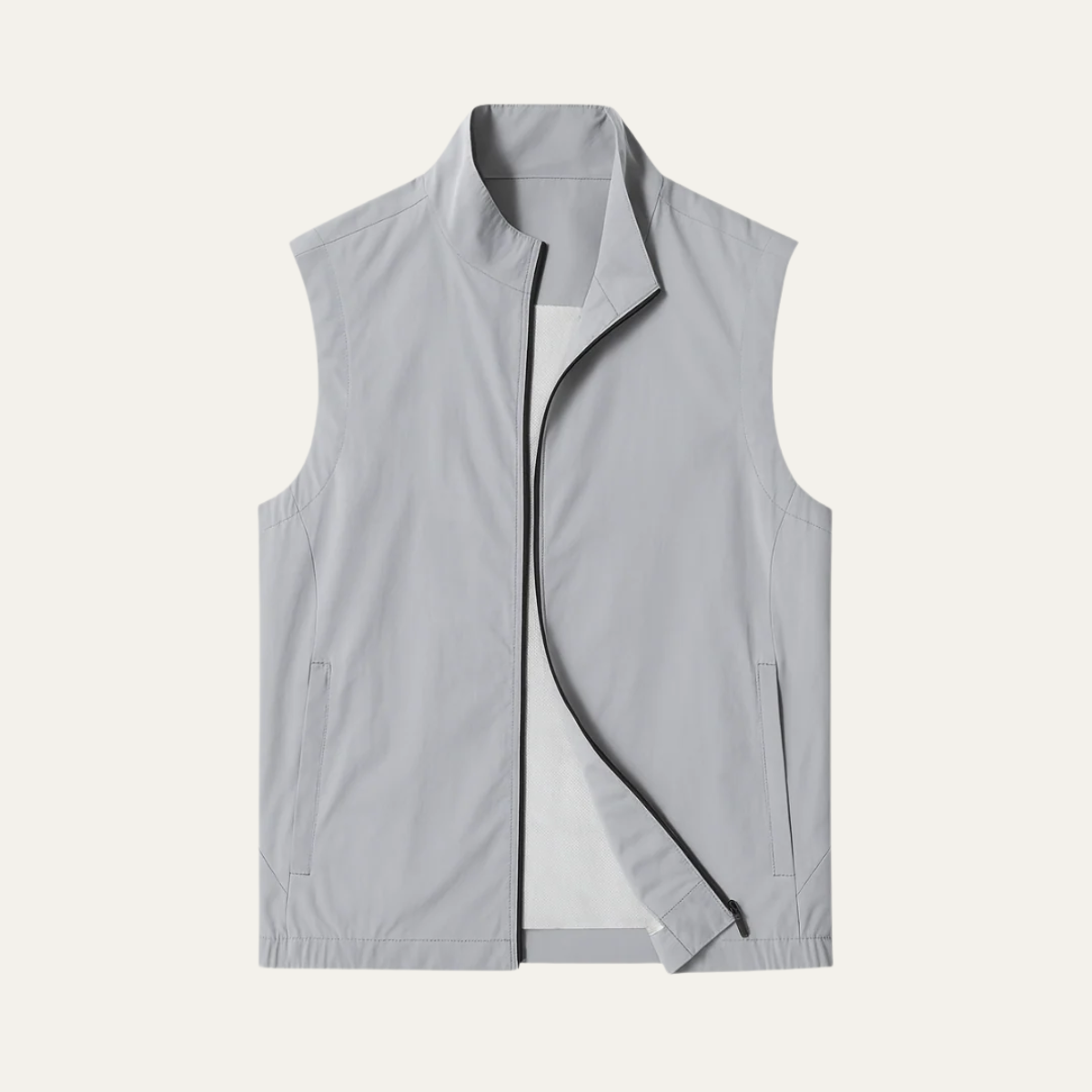Dama Washington Sage men's lightweight casual vest gray sleeveless - front view