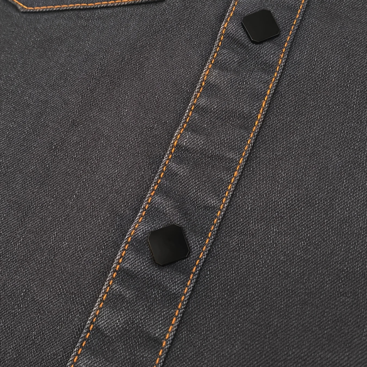 Axel | Men's Denim Shirt Black Long Sleeve Button Up