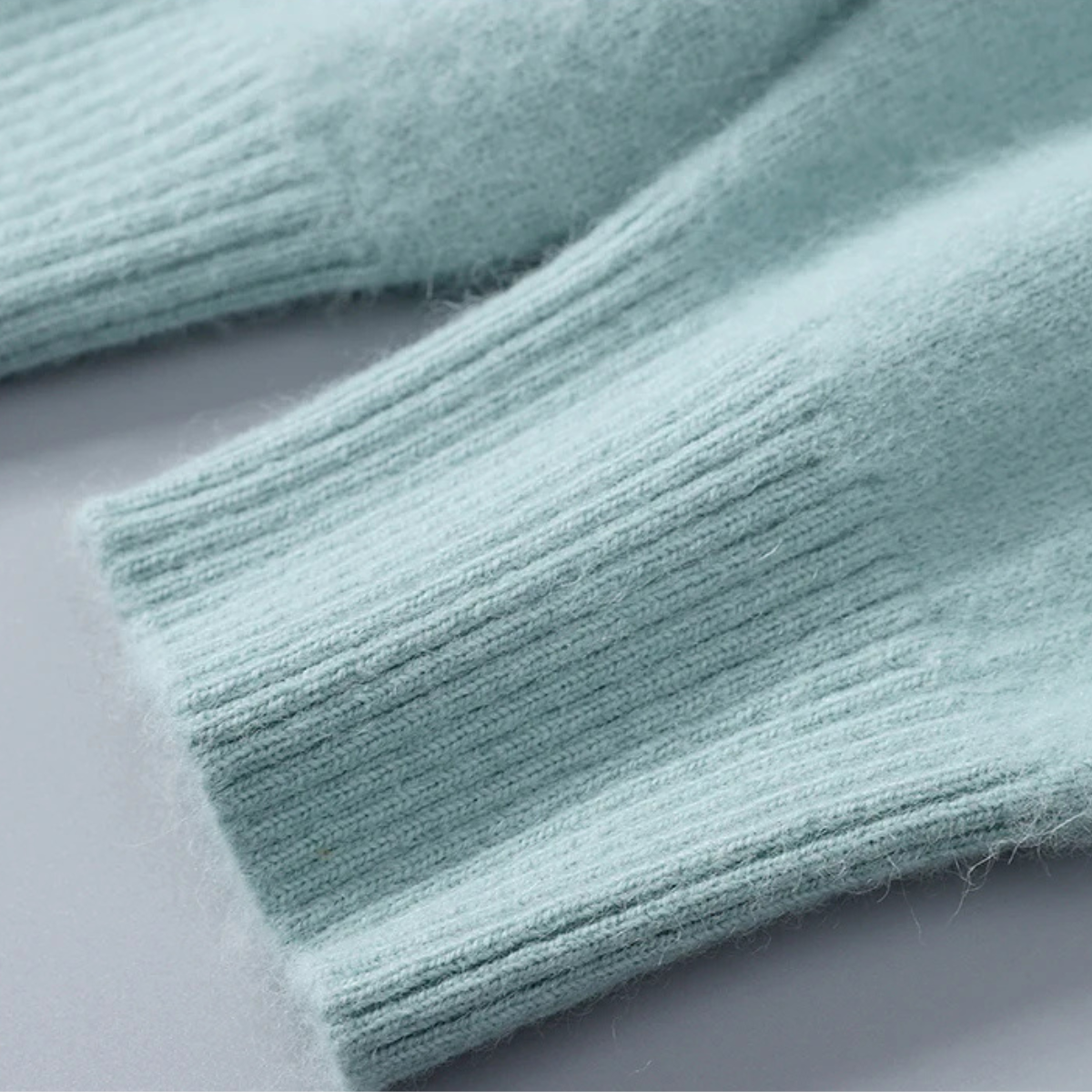 Voss | Men's Turtleneck Sweater Light Blue Cashmere