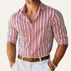 Dama Washington Ezra men's dress shirt yellow striped long sleeve - view 5