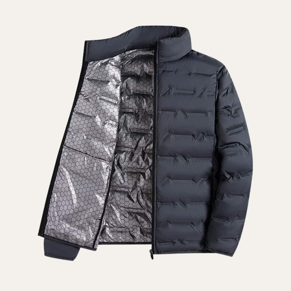 Ezra | Men's Puffer Jacket Black Quilted Winter Warm